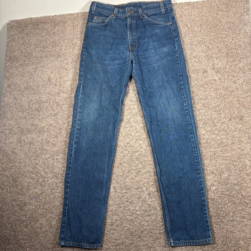 Vintage Levis 505 Straight Leg Jeans‎ Mens 32x34 Blue Orange Tab Denim Pants 90s